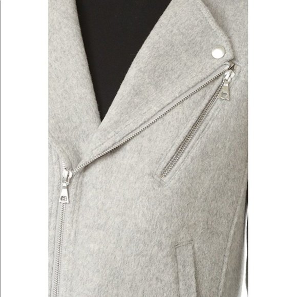 Theory Wool Cashmere Grey Tralsmin Moto Biker Jacket Size P/XS - Picture 4 of 13